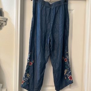 Johnny Was Embroidered pants